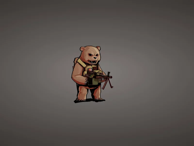 минимализм, прицел, медведь, оружие, пулемет, bear