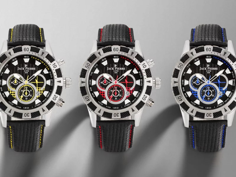 leather, three, yellow, watch, blue, metal, red