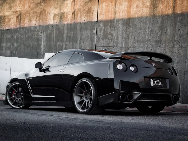 nissan, gtr, черный