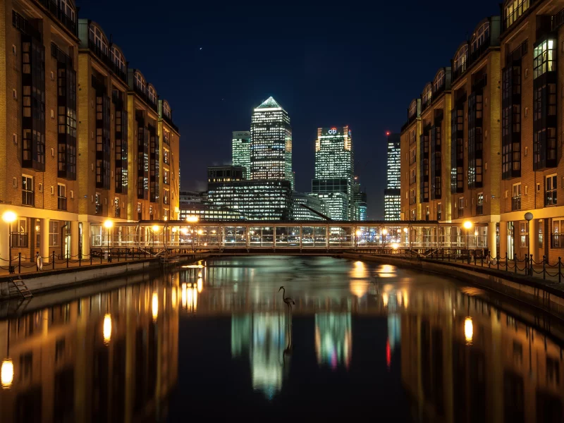 город, london, мост, ночь, лондон, река, docklands, england, англия