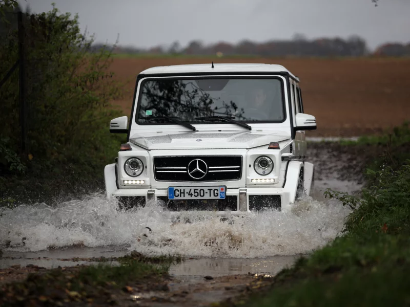 Mercedes, g63, amg, white, water, off-road, spray, Мерседес, белый, вода, брызги, бездорожье
