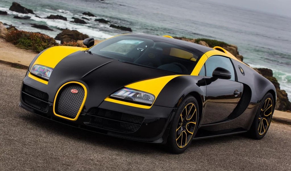 bugatti, veyron, море, камни