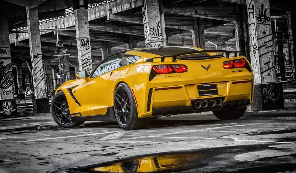 corvette, тюнинг, stingray, chevrolet, желтый