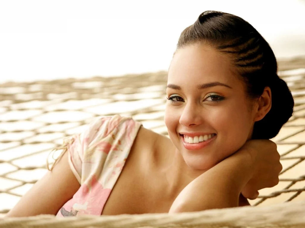  alicia keys, певица, алиша, улыбка, девушка, кис