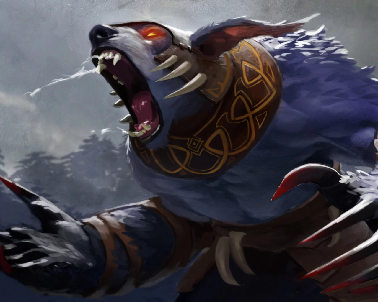 bear, scream, rage, claws, ursa worrior, dota 2, valve