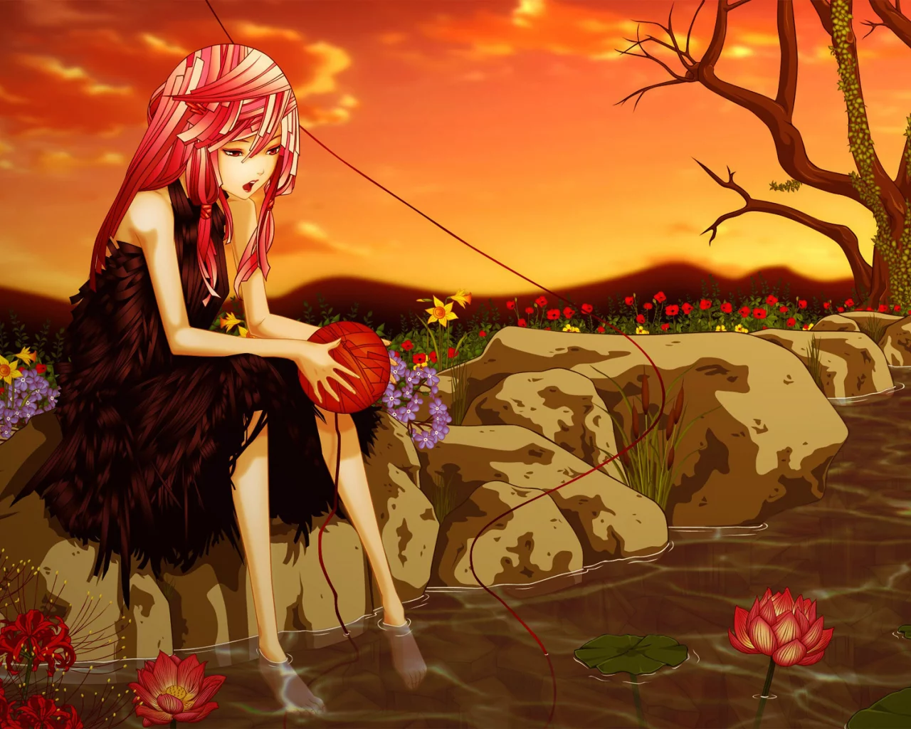 Guilty crown, Инори, клубок, Inori, корона греха