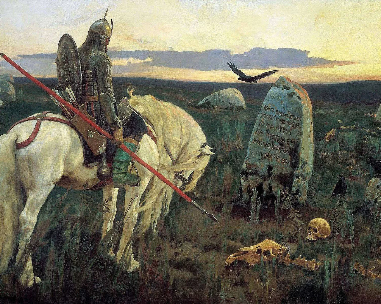 Картина, холст, масло, Васнецов, Витязь на распутье