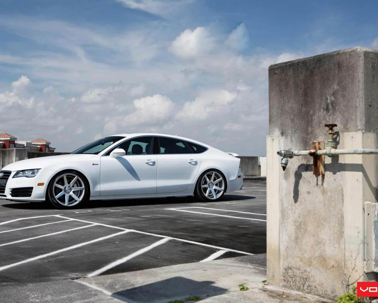 а7, белая, ауди, white, машина, tuning, a7, vossen, тюнинг, audi