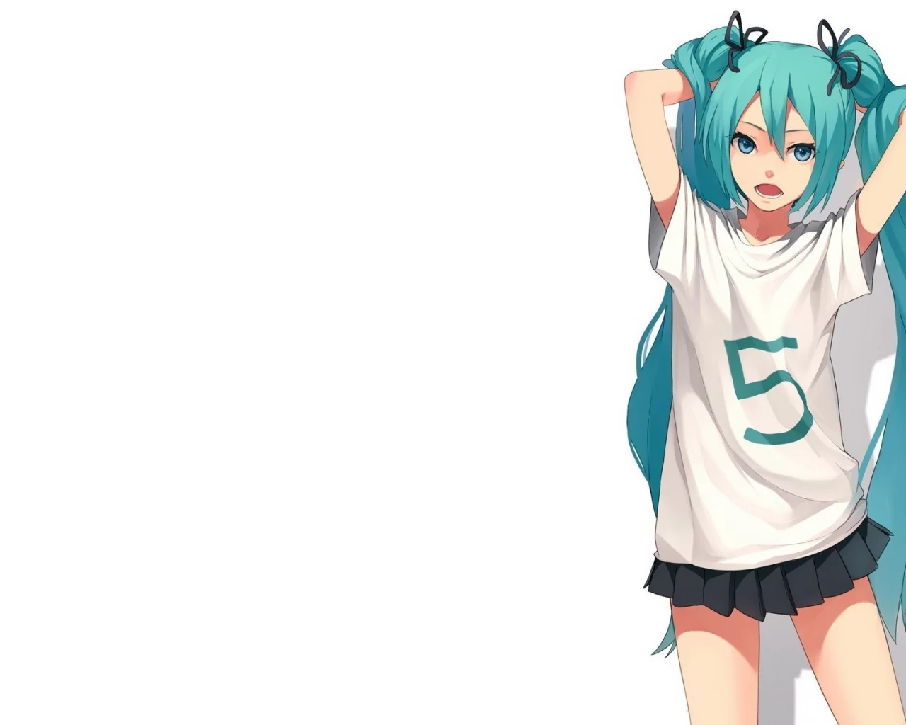 hatsune miku, vocaloid, вокалоид, длинные волосы, мику хатсуне