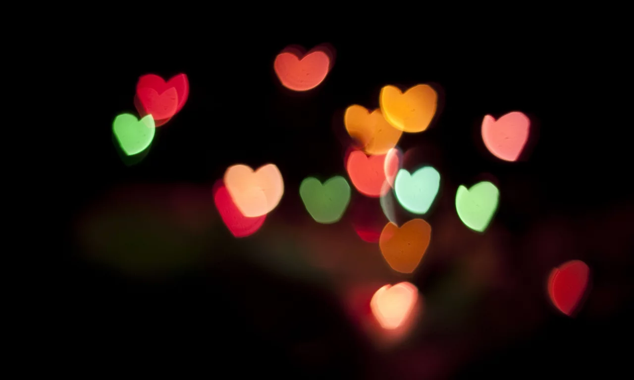 bokeh, обои, боке, цветные, фон, сердечки, макро, macro