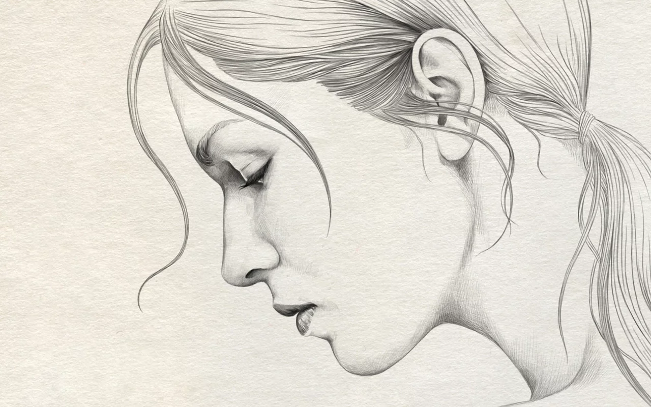карандаш, art, профиль, портрет, diego fernandez, девушка