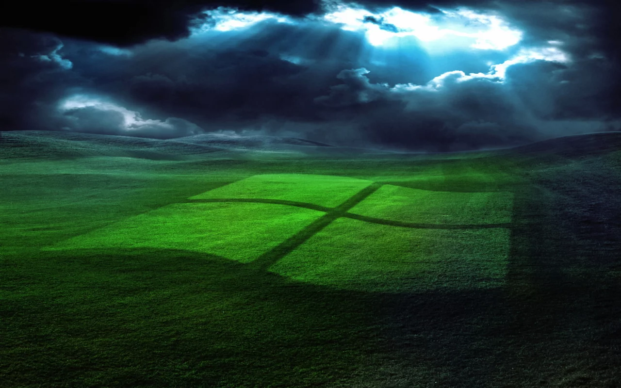 виндовс, windows, поле, трава, тучи