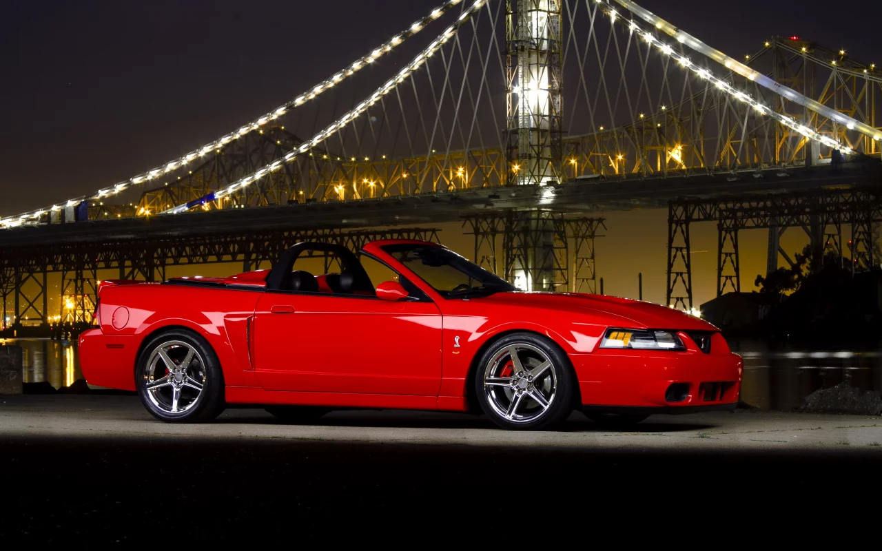 cobra, форд мустанг, мост, ночь, ford mustang