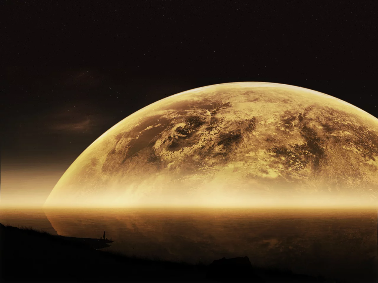 sci fi, moon, planets, edged, big
