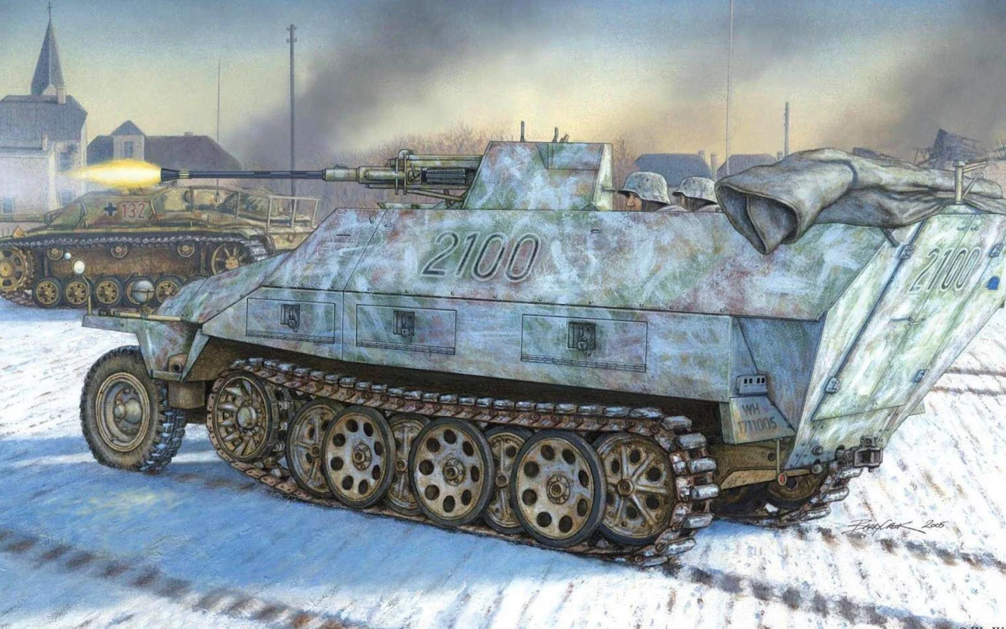 sd kfz 251 17 ausf d, самоходная зенитная установка, flak 38