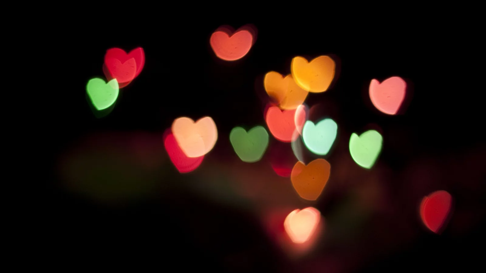 bokeh, обои, боке, цветные, фон, сердечки, макро, macro