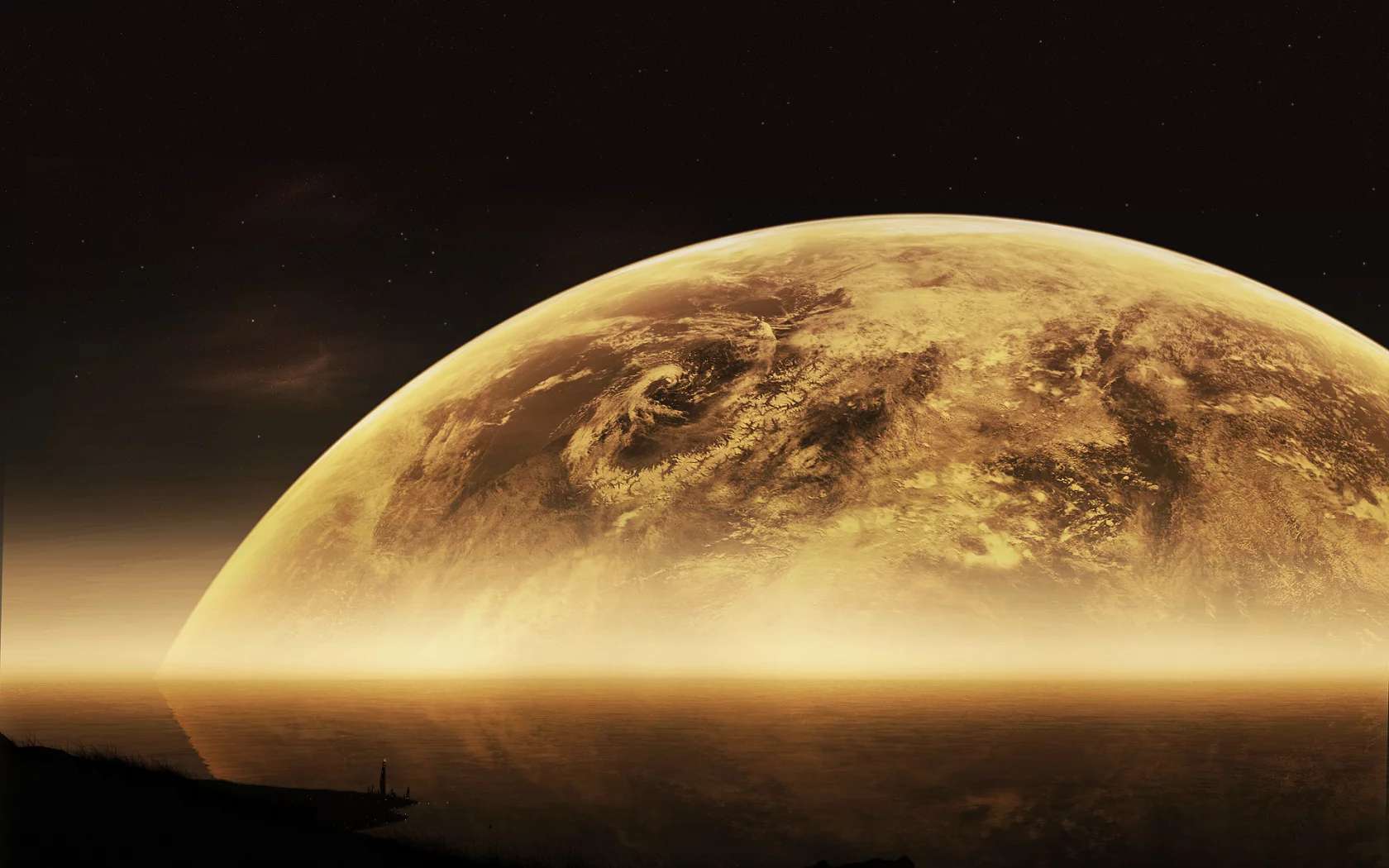 sci fi, moon, planets, edged, big