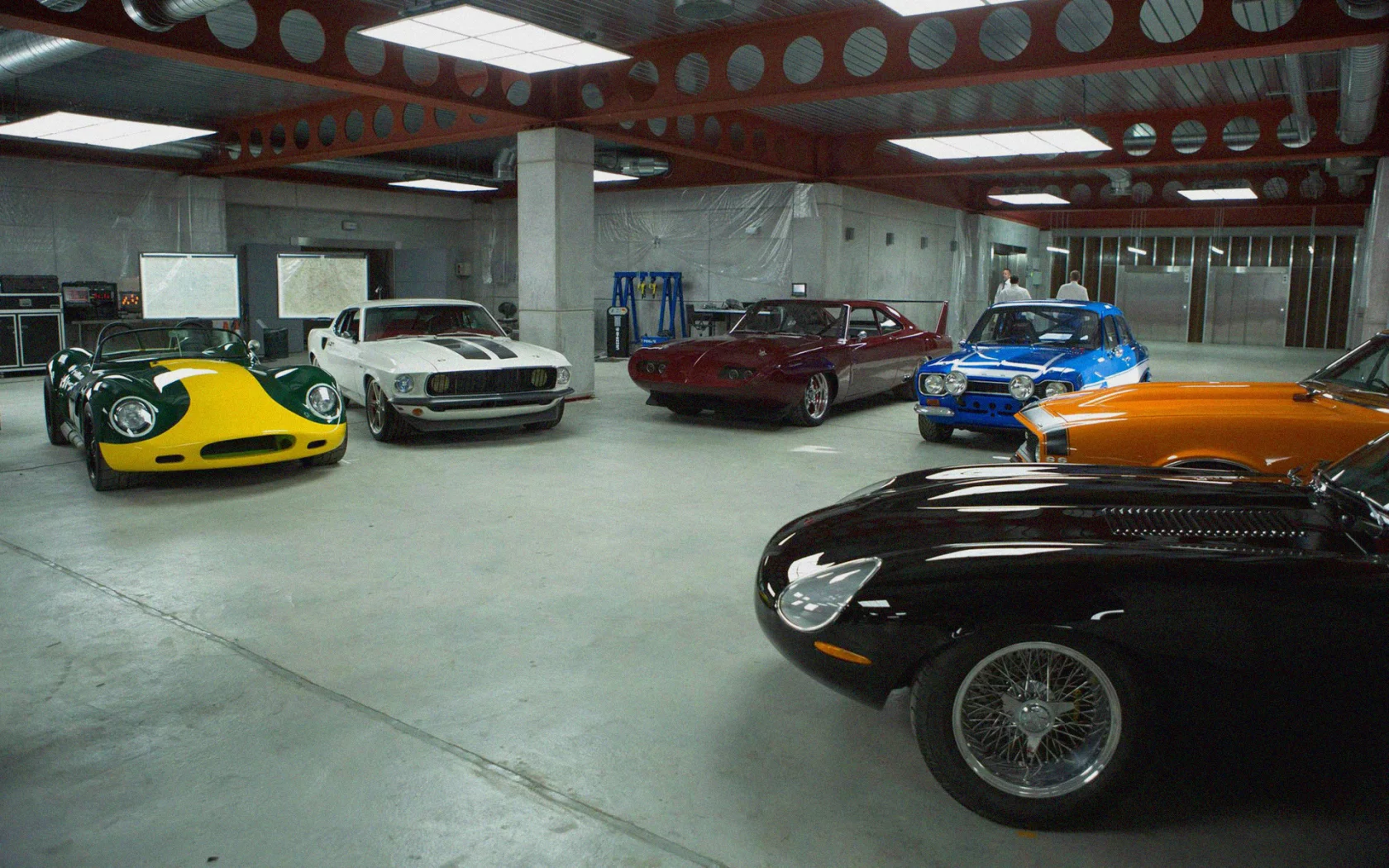 гараж, dodge daytona, furious 6, машины, форсаж 6, спорт кары