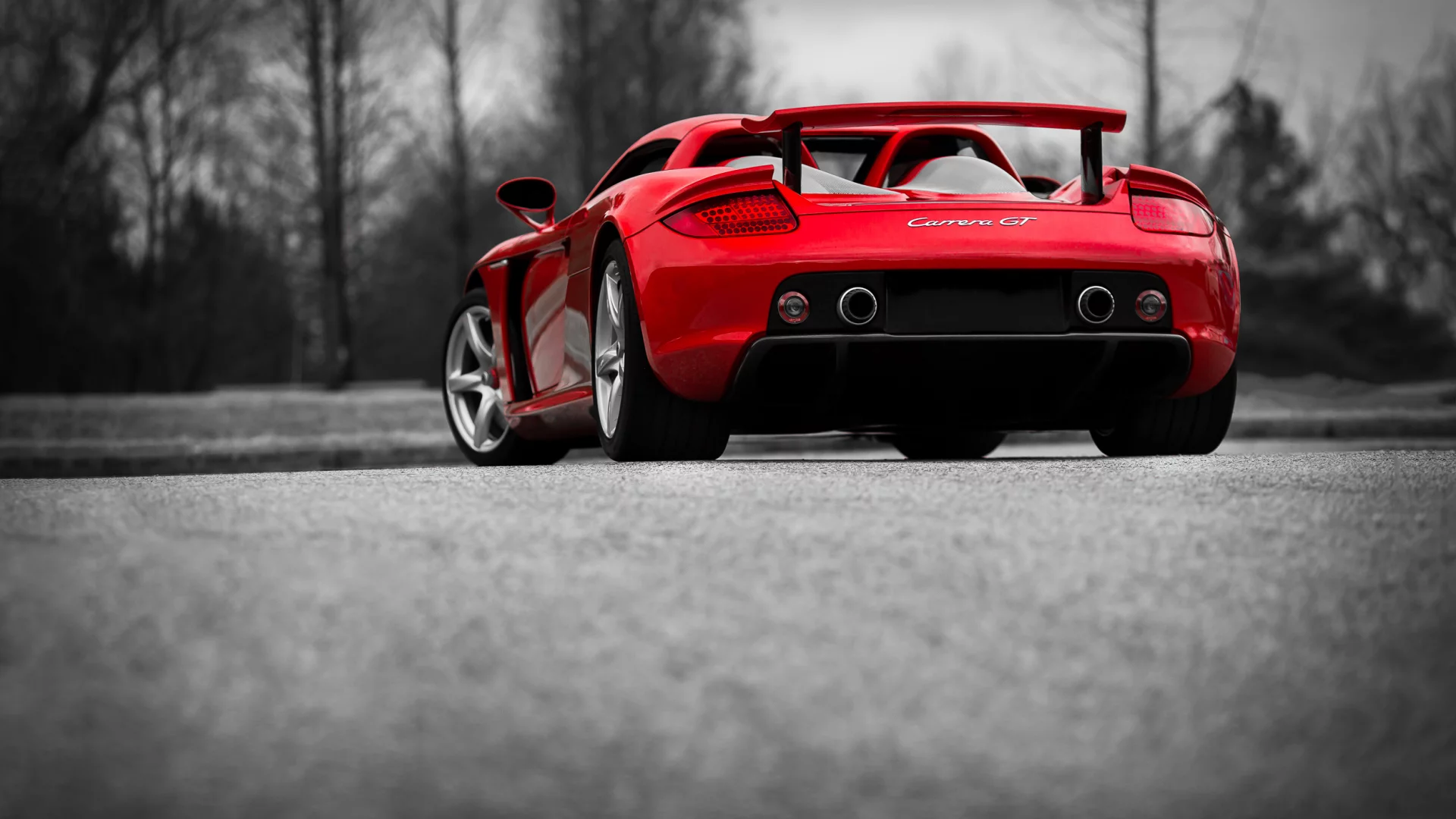 rear, carrera, gt, porsche, red