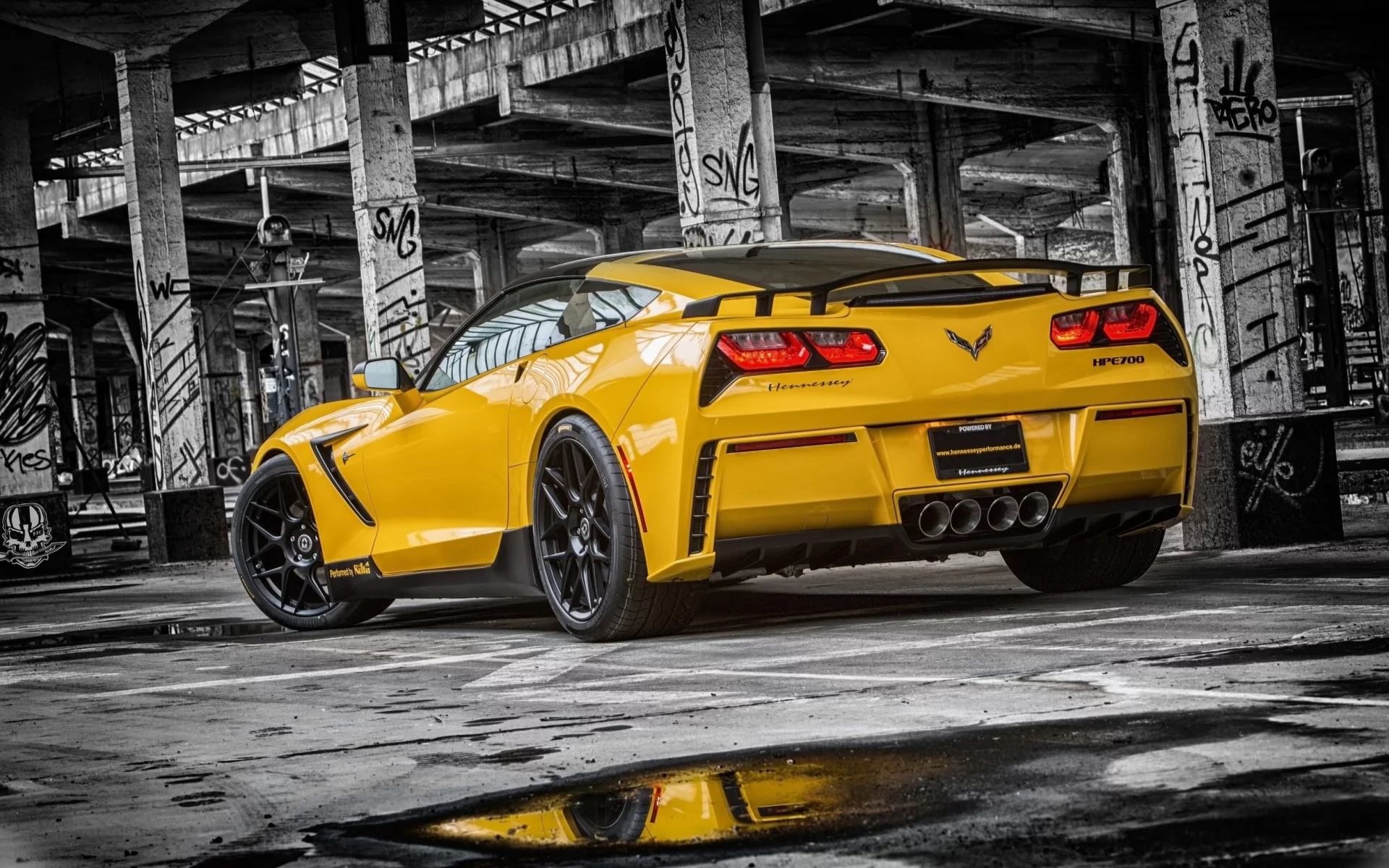 corvette, тюнинг, stingray, chevrolet, желтый