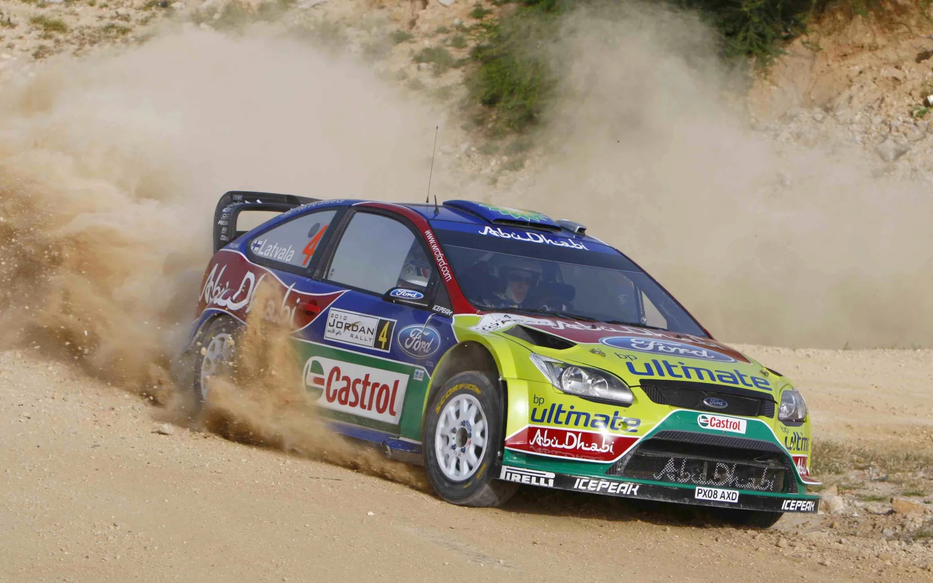 wrc, поворот, фокус, jari-matti latvala, ford, focus, rally, пыль, форд