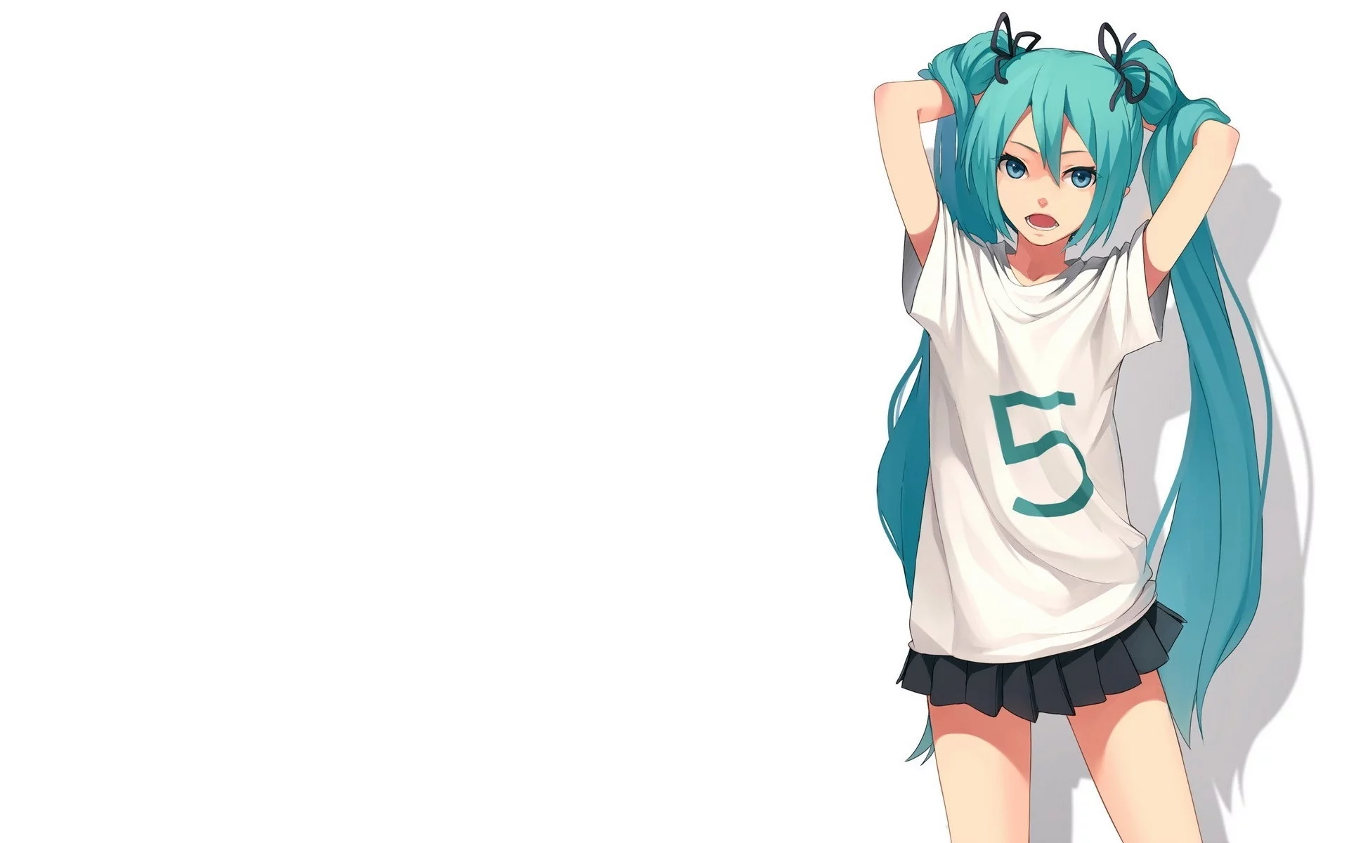 hatsune miku, vocaloid, вокалоид, длинные волосы, мику хатсуне