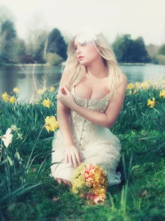 Faerie, декольте, Lorena F, цветы