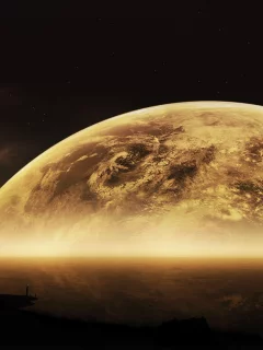 sci fi, moon, planets, edged, big