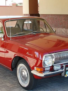 Авто, ретро, ГАЗ24 Волга, красный.