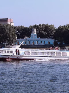 Река, город, Ростов на Дону, речной вокзал, судно на подводных крыльях, СССР