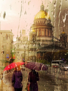 город, сквозь залитое дождем стекло, санкт-петербург