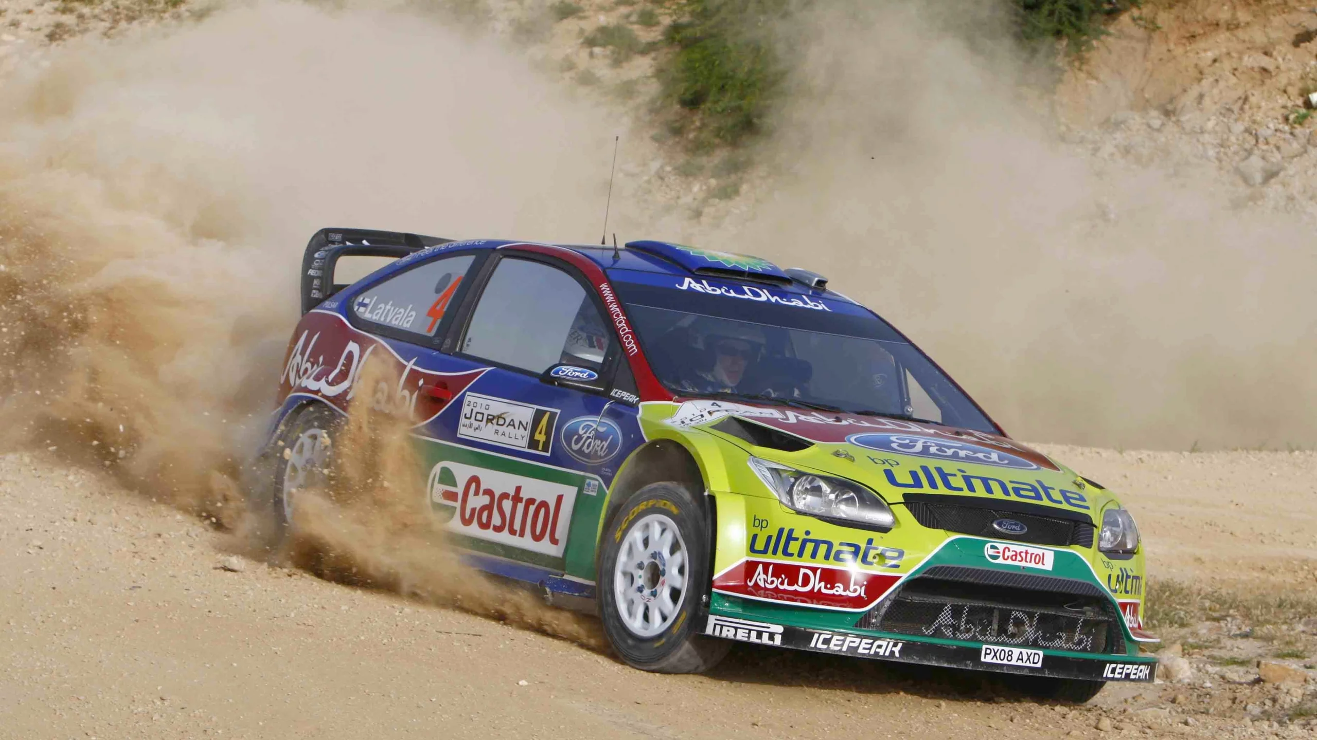 wrc, поворот, фокус, jari-matti latvala, ford, focus, rally, пыль, форд