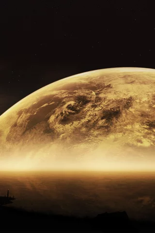 sci fi, moon, planets, edged, big
