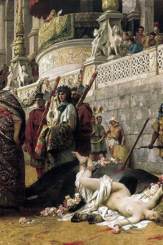 Генрих Семирадский, картина, холст, масло, Христианская Дирцея в цирке Нерона, 1898 год.