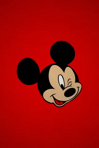 paper, mouse, mickey, disney, red, texture, simple, cartoon