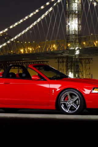 cobra, форд мустанг, мост, ночь, ford mustang