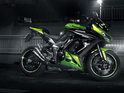 z 1000 sx, green, profile, спортивный мотоцикл, kawasaki