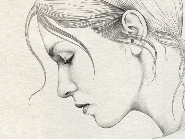 карандаш, art, профиль, портрет, diego fernandez, девушка