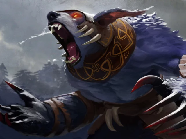 bear, scream, rage, claws, ursa worrior, dota 2, valve
