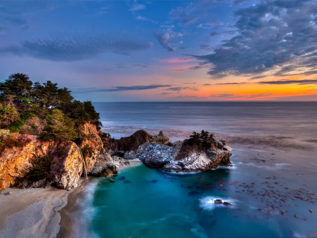 california, mcway falls, julia pfeiffer burns state park, pacific ocean, big sur 