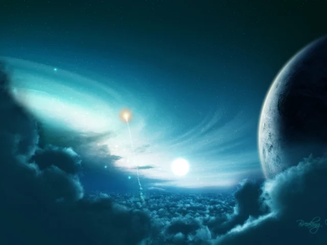 light, blue, sci fi, light, planet