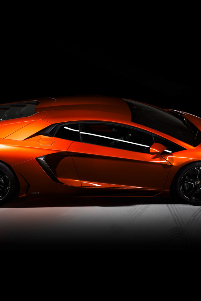 Lamborghini, aventodor, оранжевая, фон