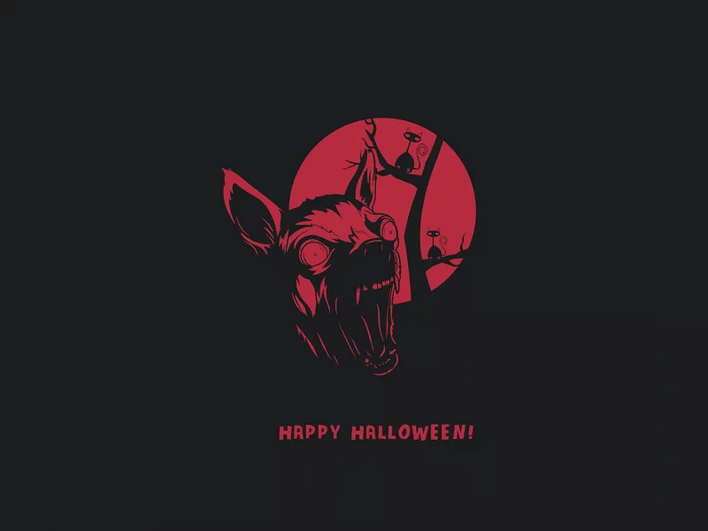 wolf, минимализм, happy halloween, monster, evil cat, happy halloween, minimalism