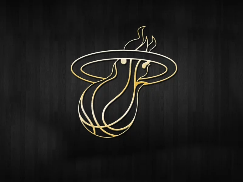 nba, логотип, фон, miami heat, золото