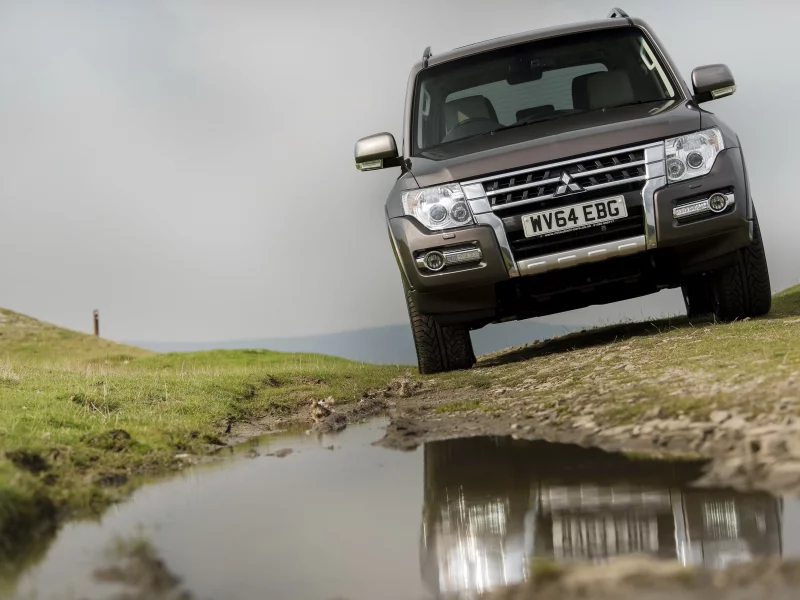 Mitsubishi, Pajero, дорога, лужа