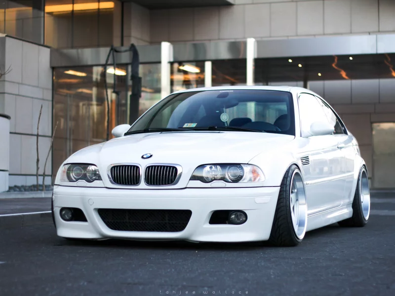 white, тюнинг, stance, белая, m3, диски, bmw, e46