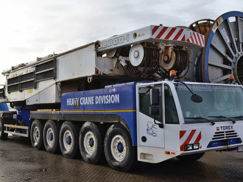 Фон, тягач, кран, TEREX