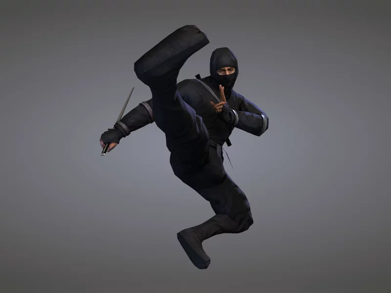 клинок, меч, черный костюм, оружие, ninja, ниндзя
