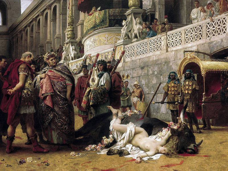 Генрих Семирадский, картина, холст, масло, Христианская Дирцея в цирке Нерона, 1898 год.