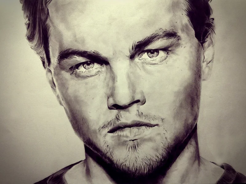 арт, leonardo dicaprio, портрет, рисунок